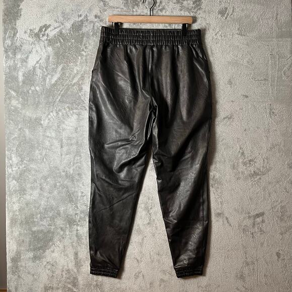 SPANX Black Leather Like Joggers Size 1X High Rise 20283R Pull On New - Picture 5 of 7